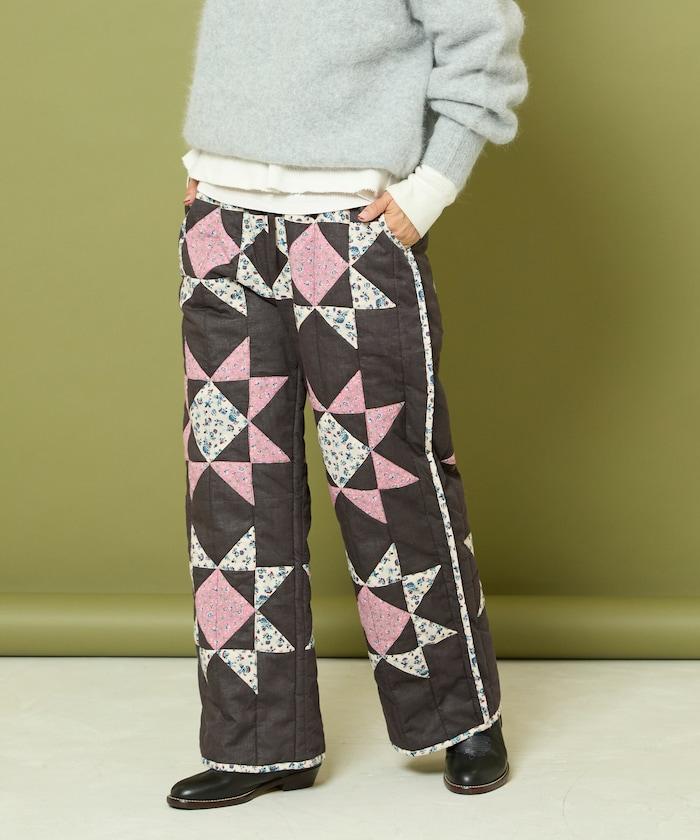 印度星星圖案絎縫長褲