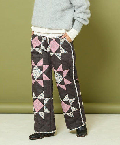 印度星星圖案絎縫長褲