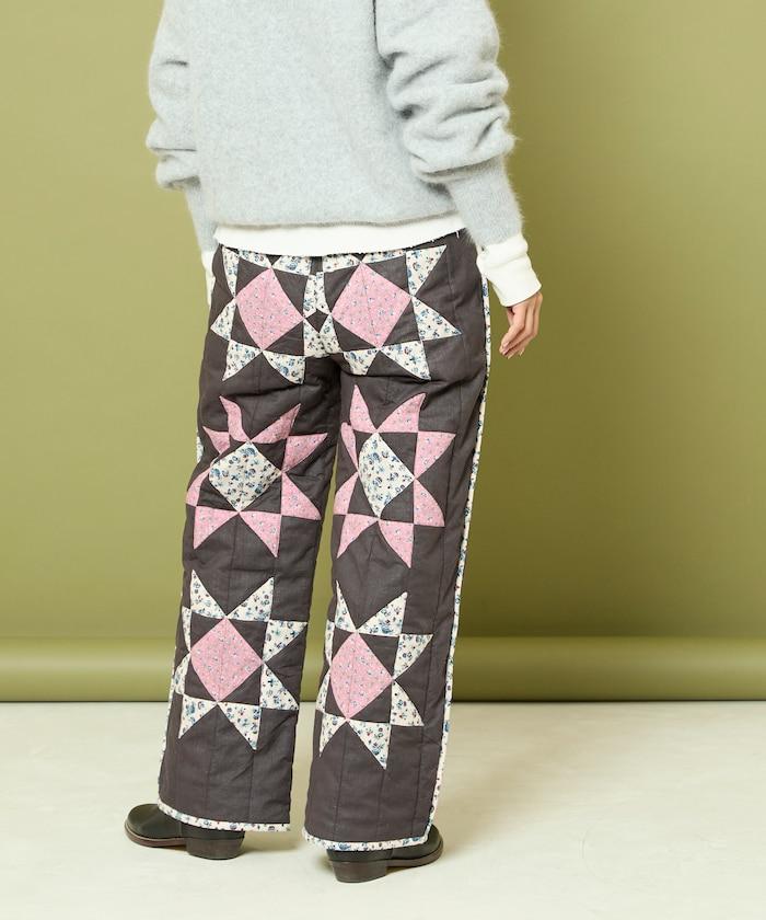 印度星星圖案絎縫長褲