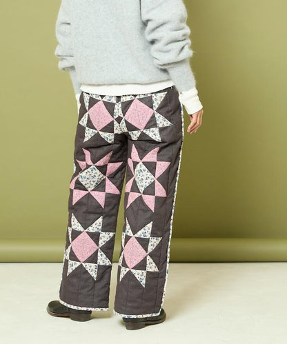 印度星星圖案絎縫長褲