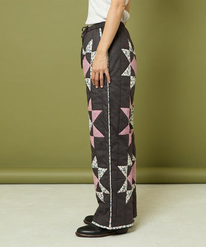 印度星星圖案絎縫長褲