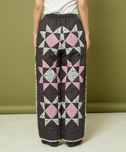 印度星星圖案絎縫長褲