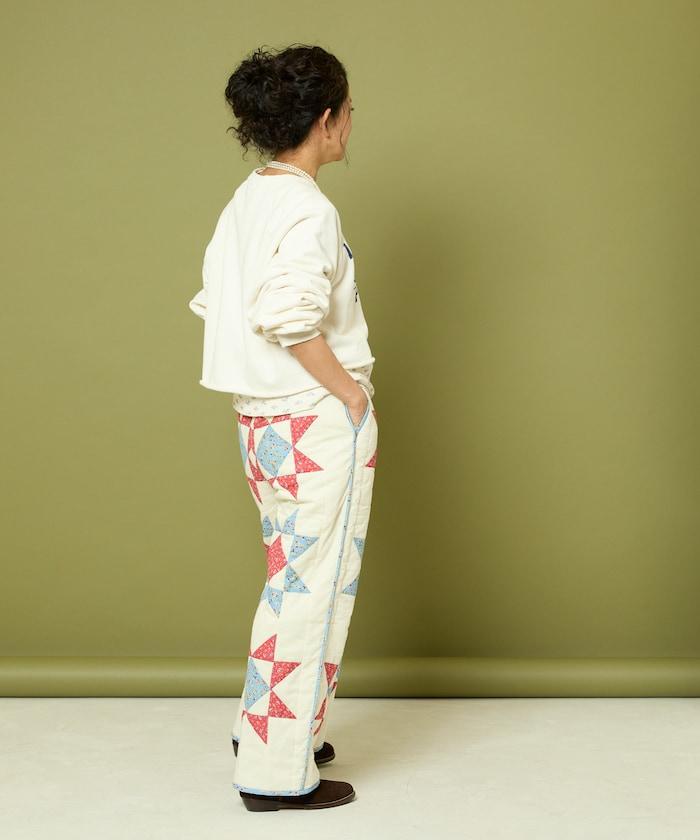 印度星星圖案絎縫長褲