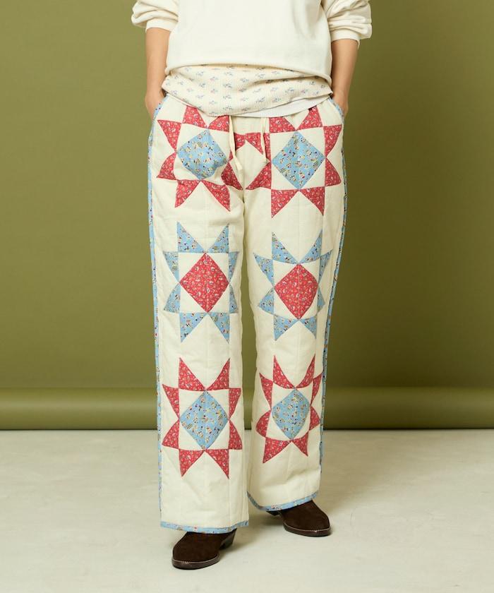 印度星星圖案絎縫長褲