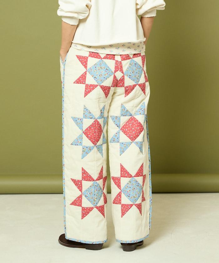 印度星星圖案絎縫長褲