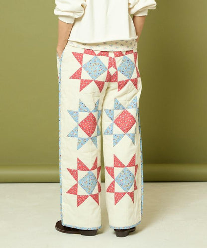 印度星星圖案絎縫長褲