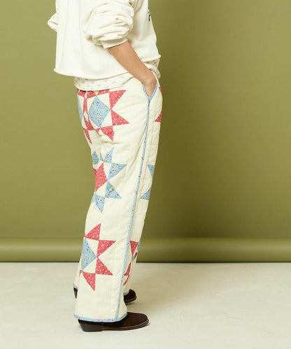 印度星星圖案絎縫長褲