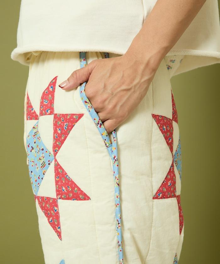 印度星星圖案絎縫長褲