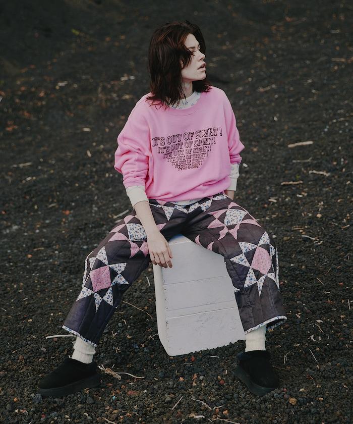 印度星星圖案絎縫長褲