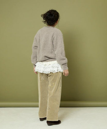 鏈式縫線燈芯絨長褲