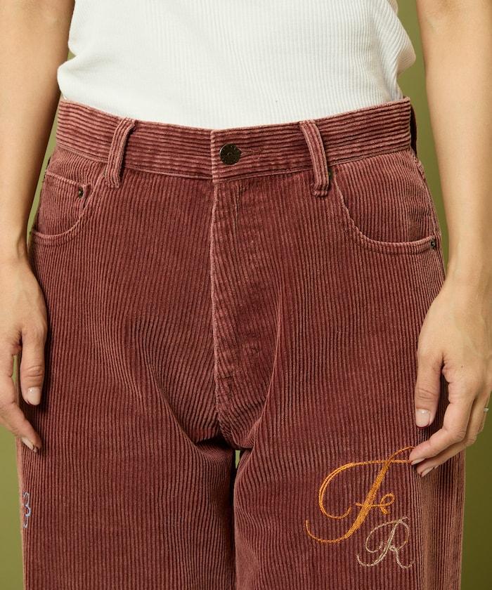 鏈式縫線燈芯絨長褲