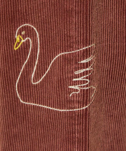 鏈式縫線燈芯絨長褲