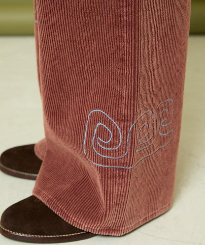 鏈式縫線燈芯絨長褲