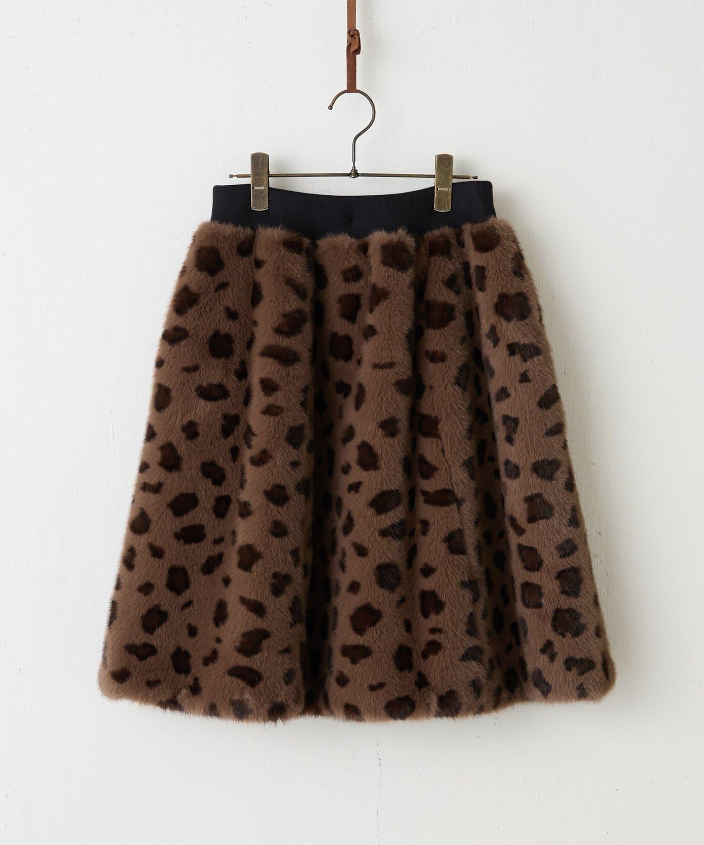 《15 quinze》豹紋仿毛皮裙