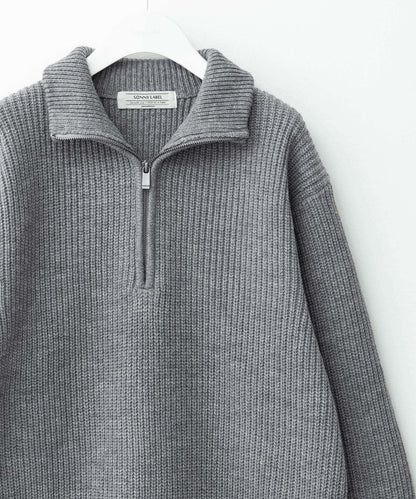 多尺碼半拉鍊針織套頭衫