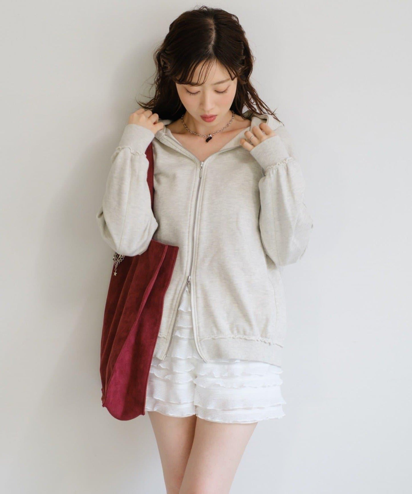 【Kastane】雙拉鍊衛衣連帽衫