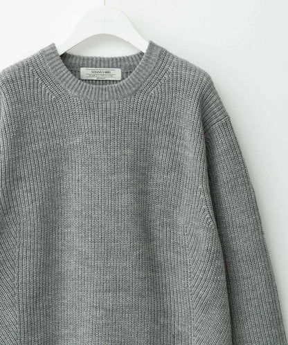 可水洗羊毛混紡圓領針織衫