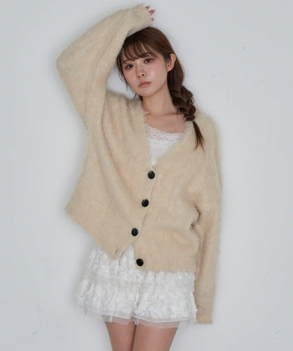 【RAY CASSIN】長毛V領寬鬆開衫