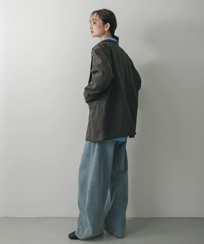 針織羊毛混紡西裝外套