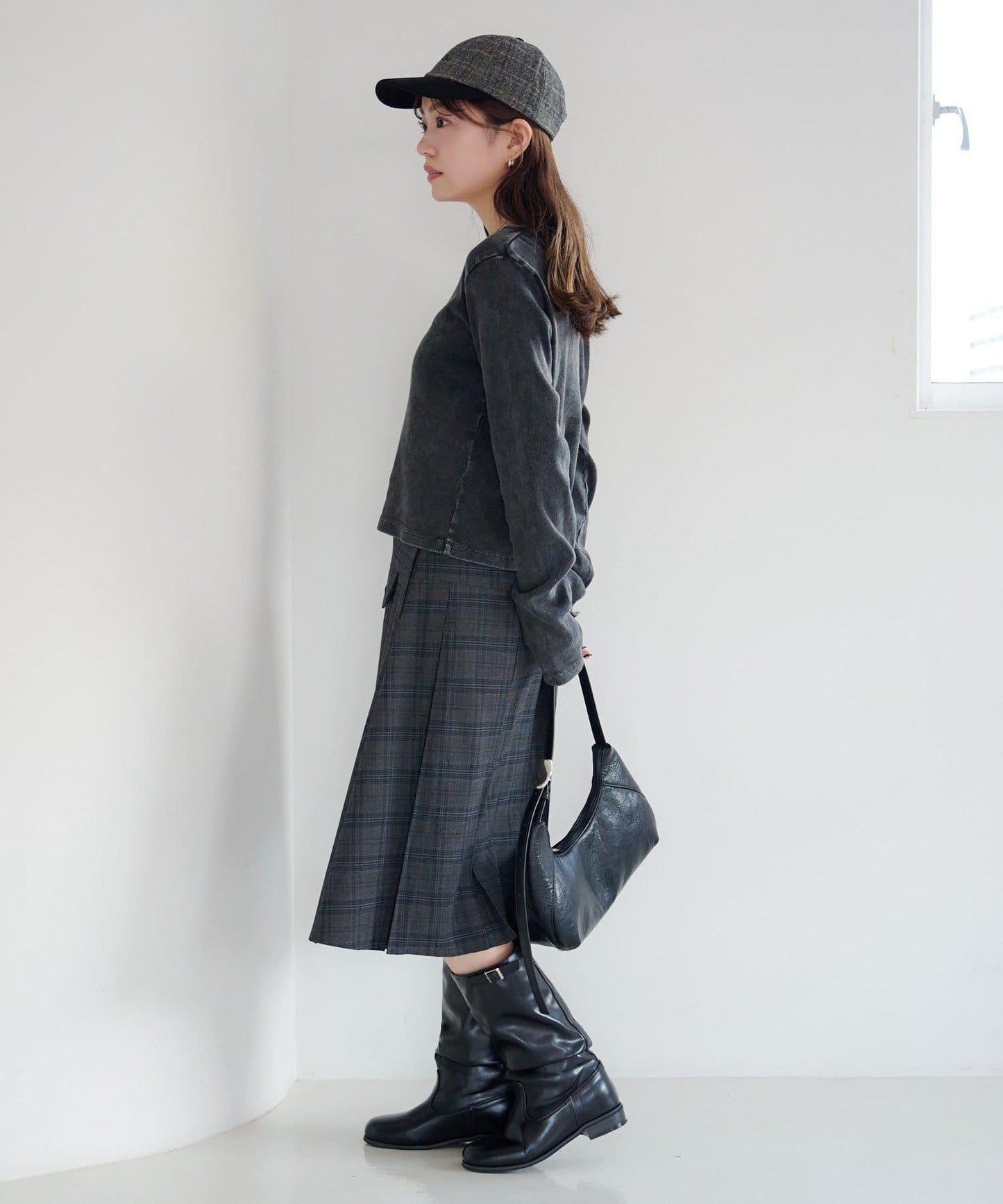 【Kastane】鉤扣羅紋長袖T恤