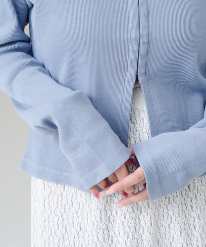 【Kastane】鉤扣羅紋長袖T恤