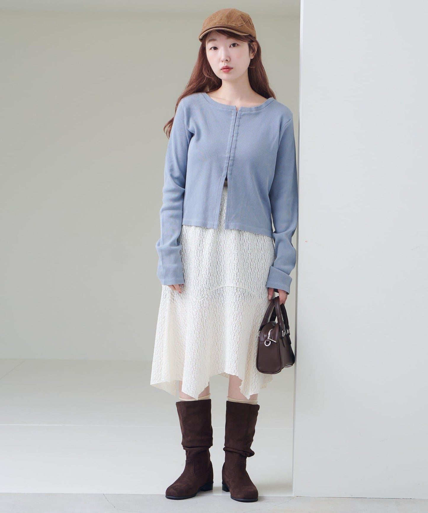 【Kastane】鉤扣羅紋長袖T恤