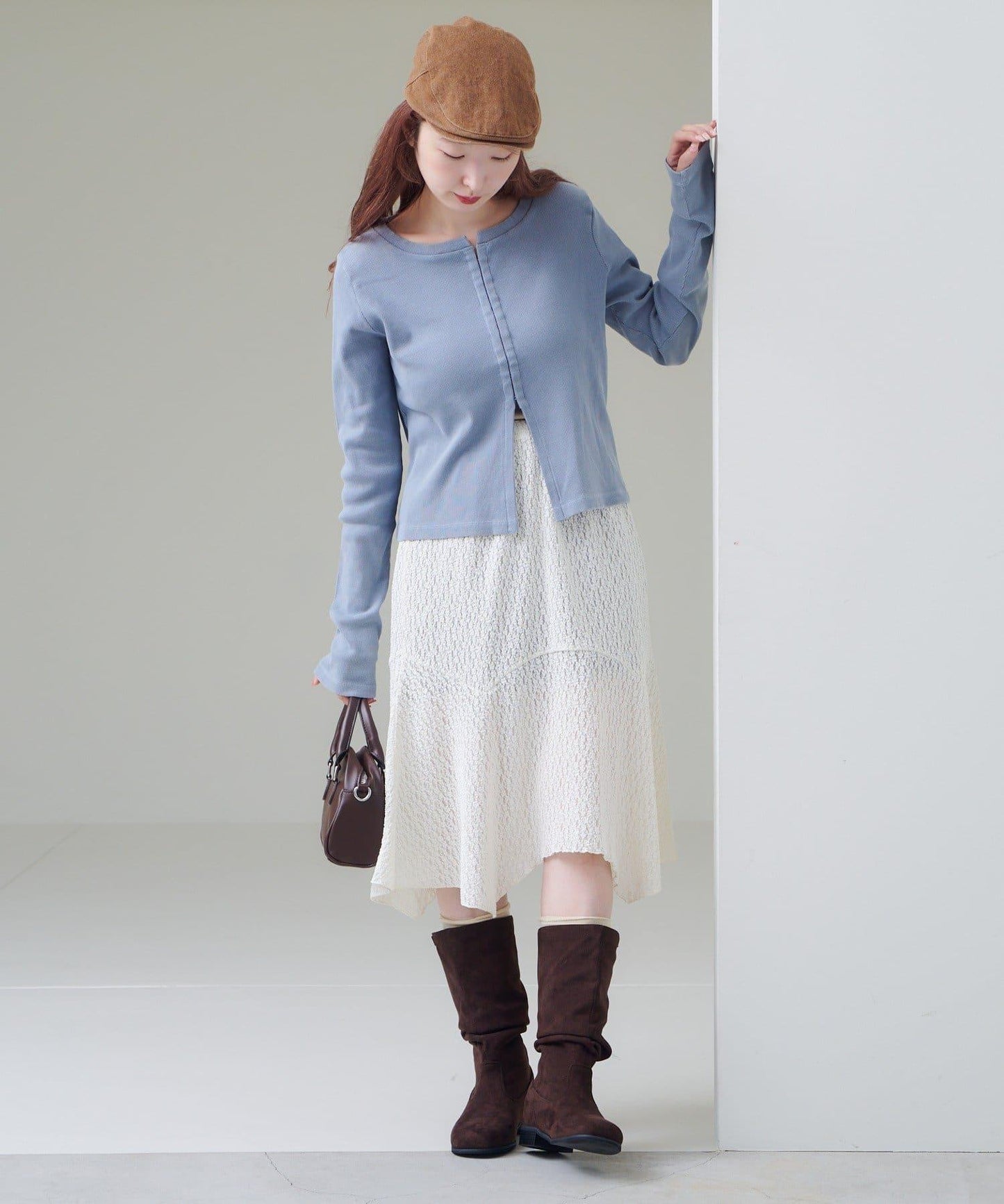 【Kastane】鉤扣羅紋長袖T恤