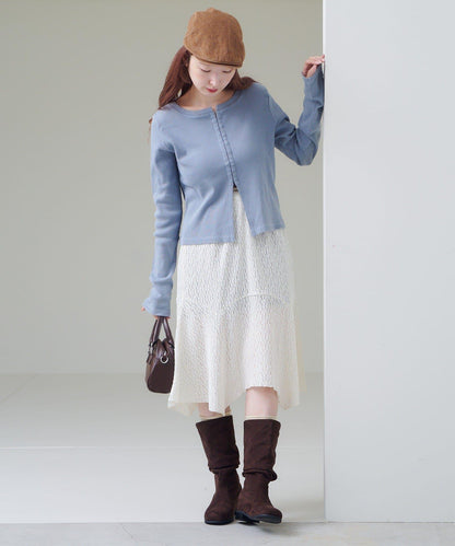 蕾絲不對稱半身裙