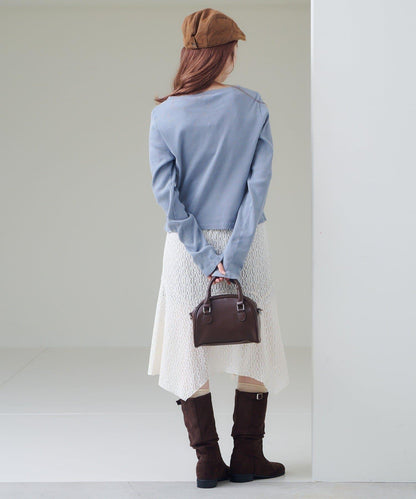 【Kastane】鉤扣羅紋長袖T恤