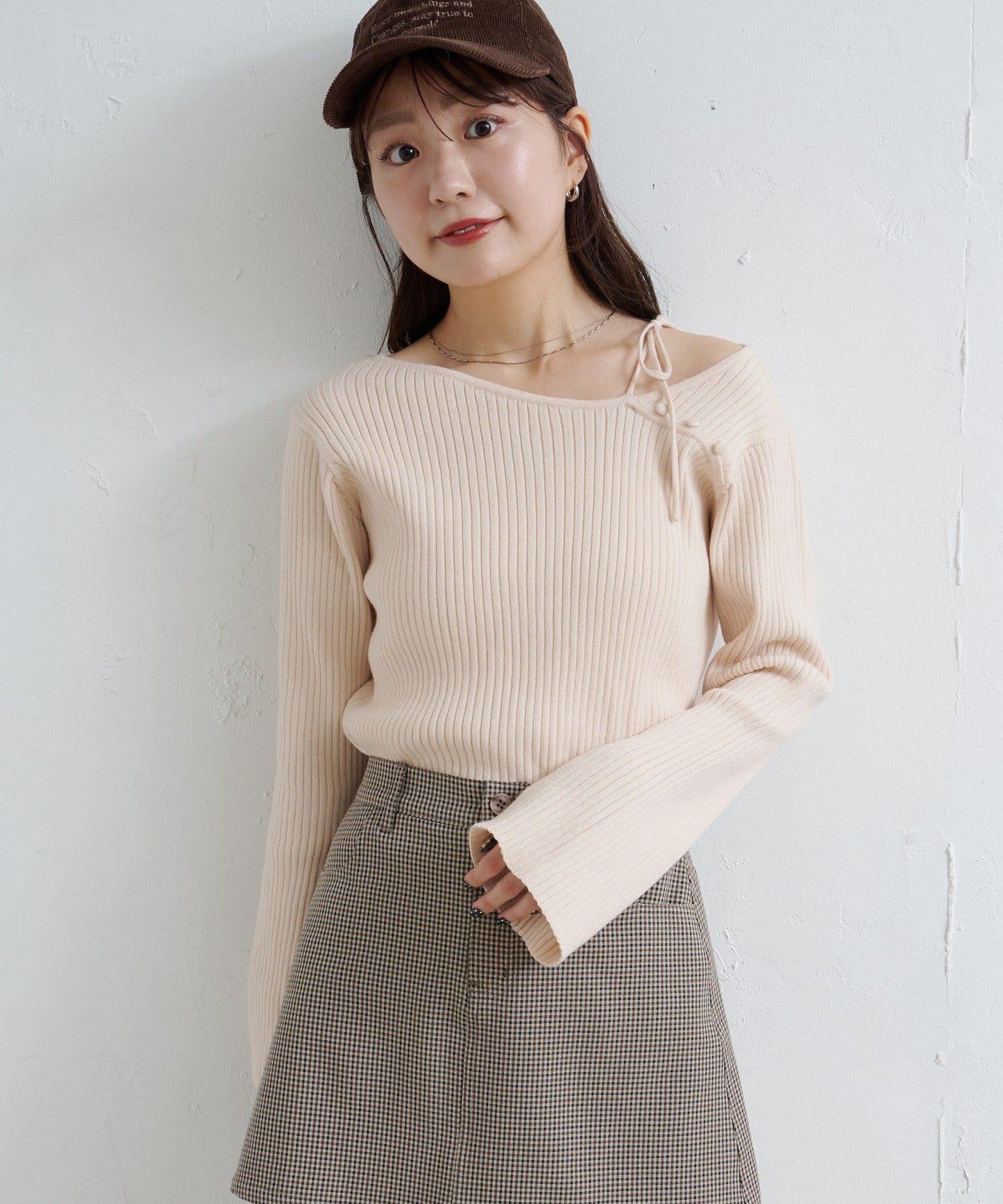 【/4色可選】設計感羅紋針織衫