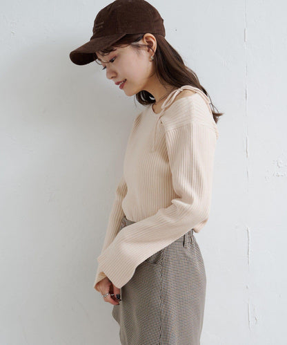 【/4色可選】設計感羅紋針織衫