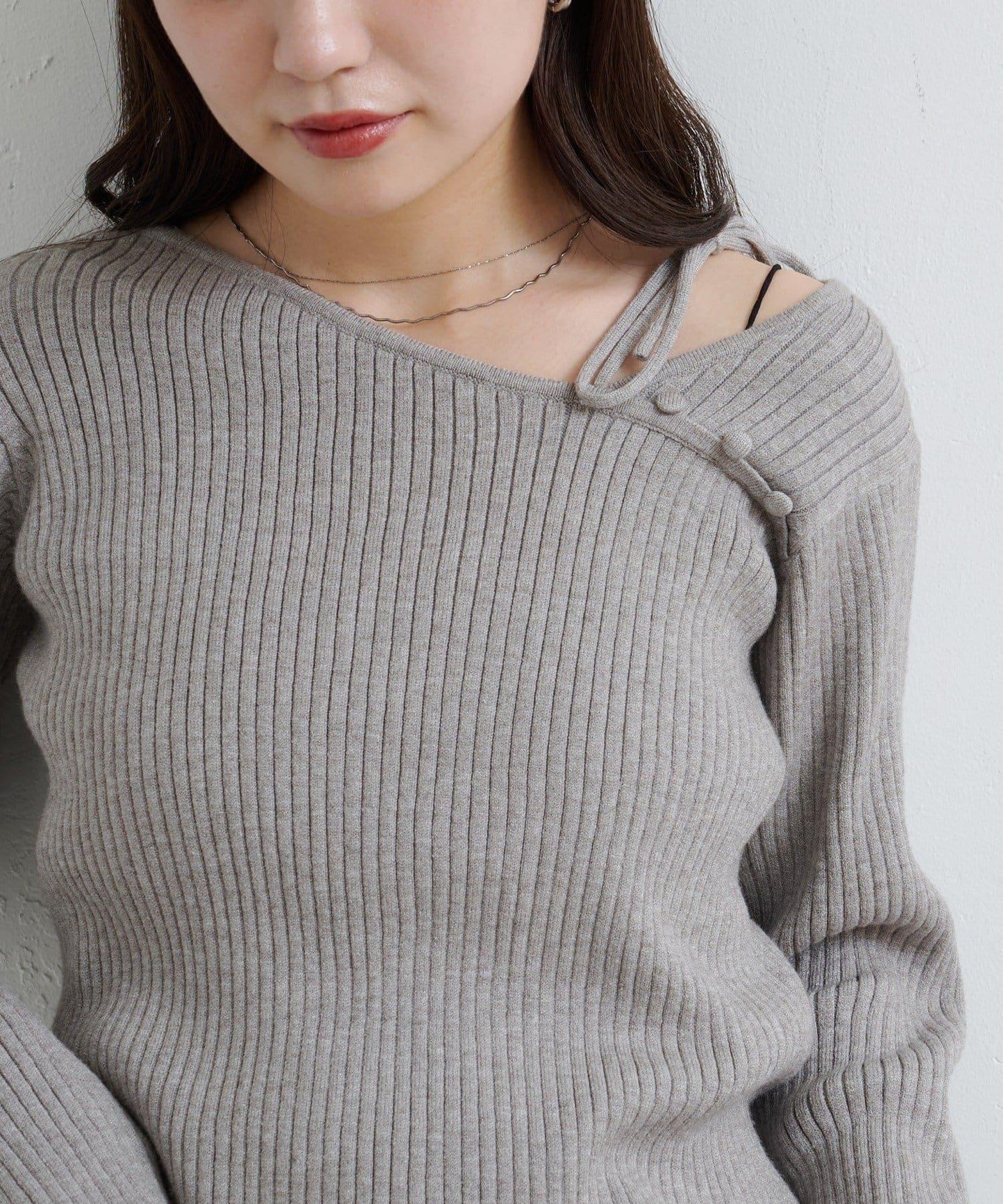 【/4色可選】設計感羅紋針織衫