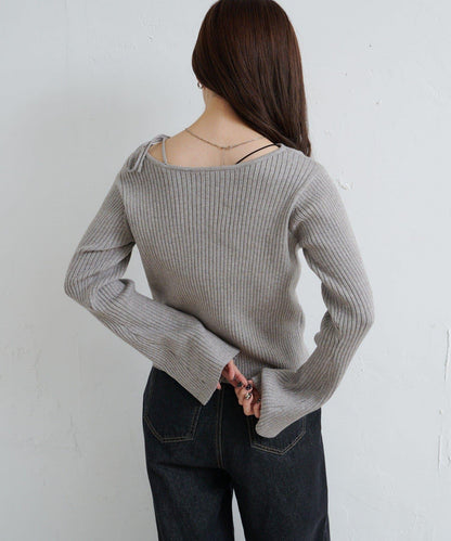 【/4色可選】設計感羅紋針織衫