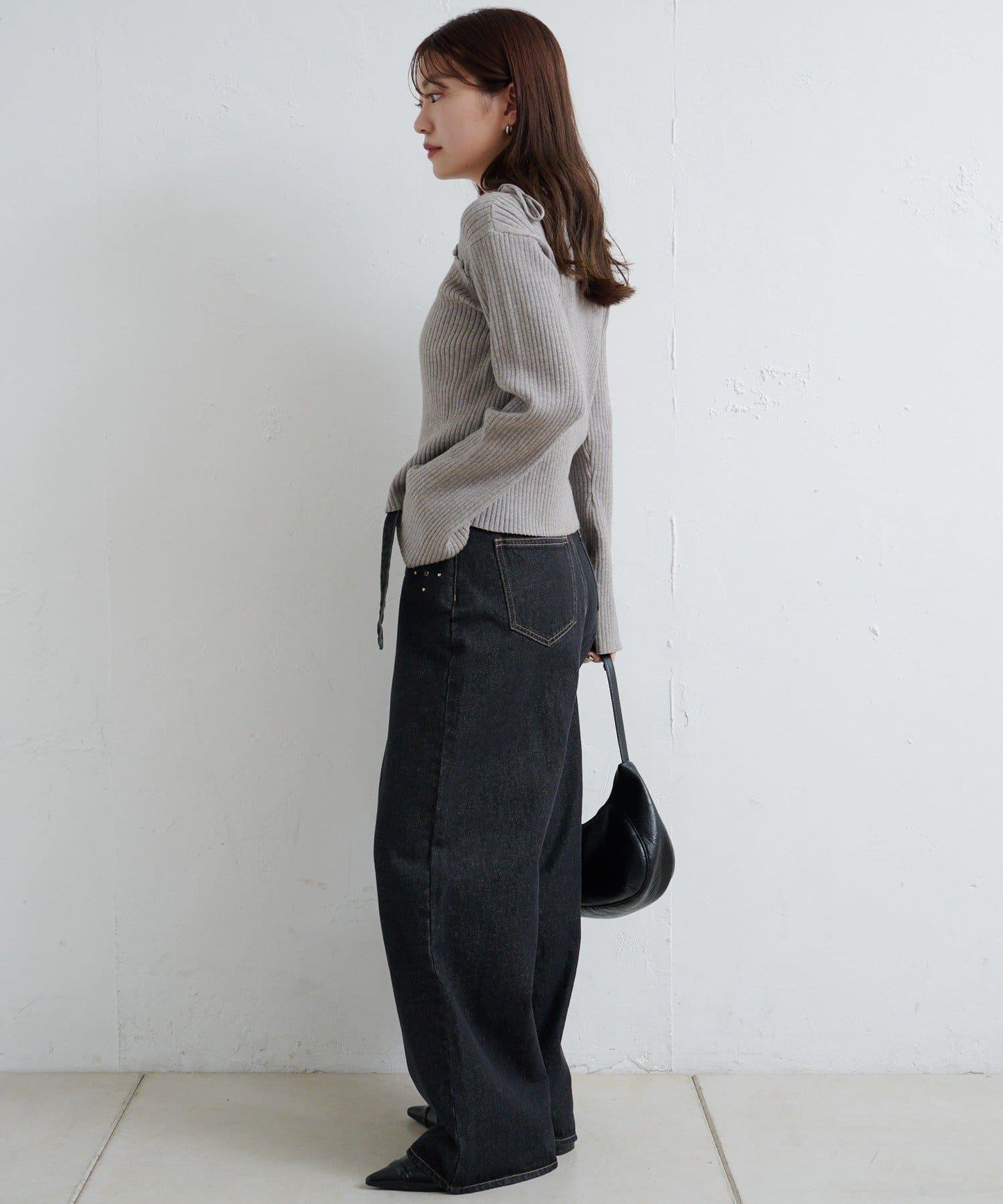 【/4色可選】設計感羅紋針織衫