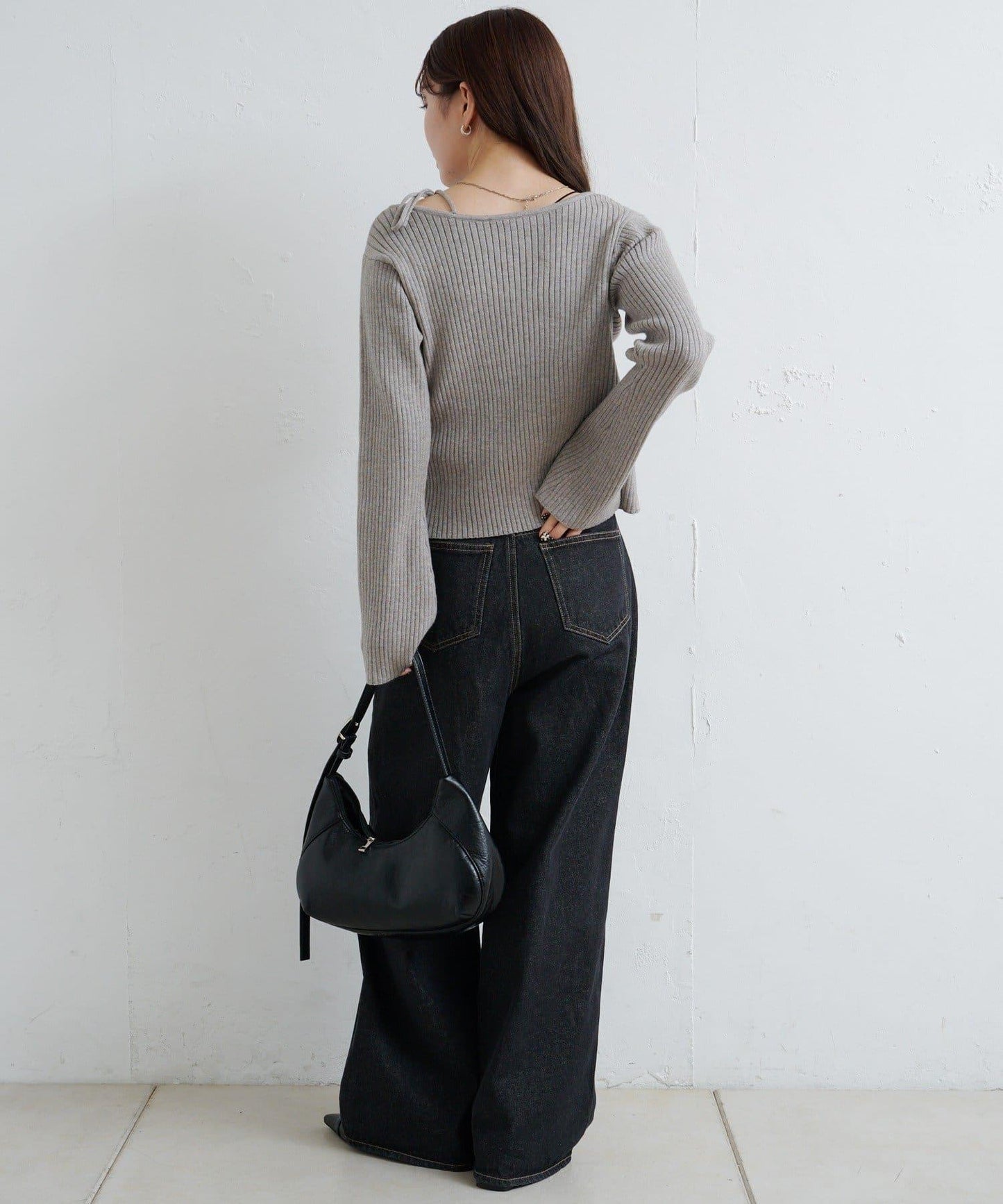 【/4色可選】設計感羅紋針織衫