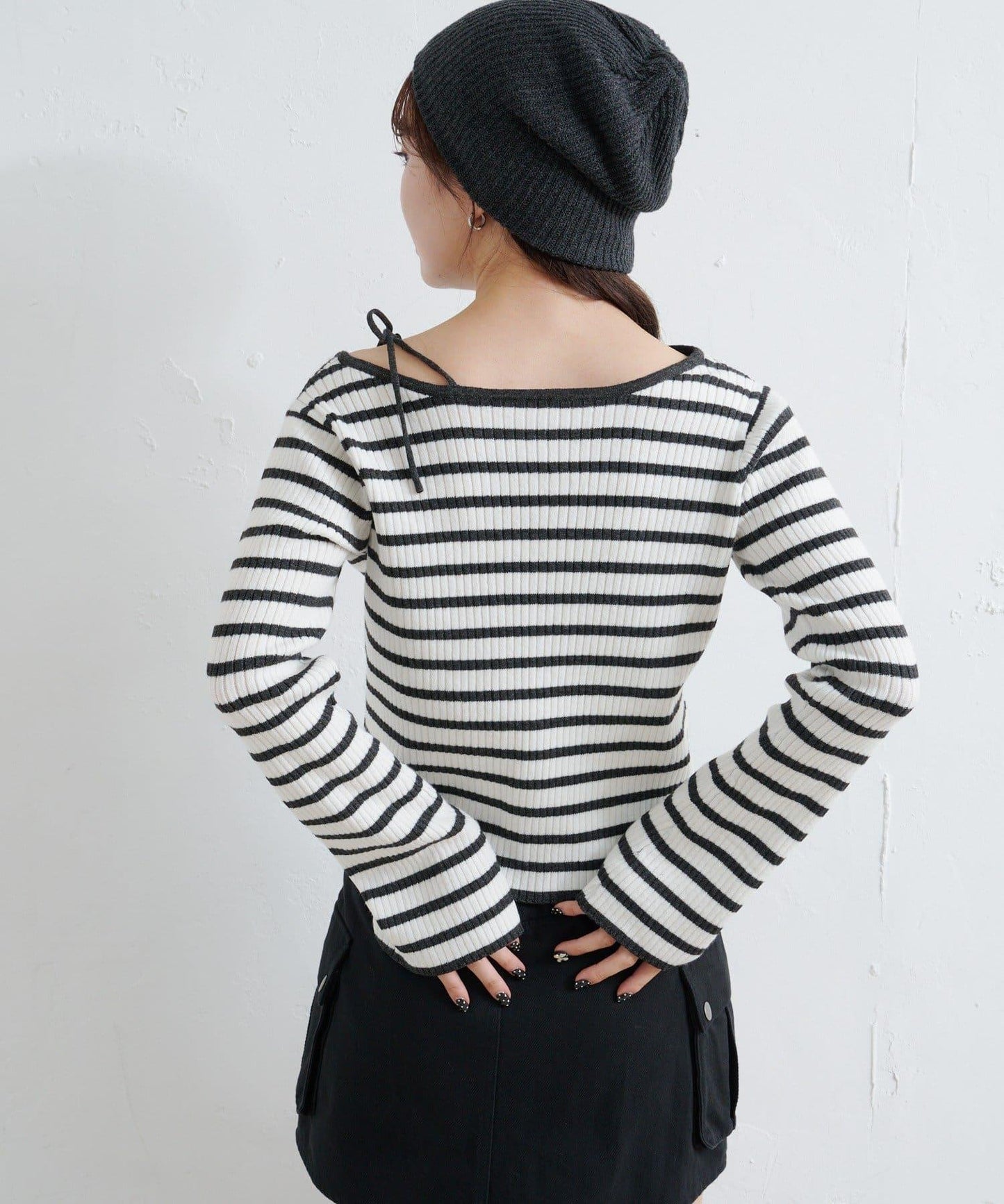 【/4色可選】設計感羅紋針織衫