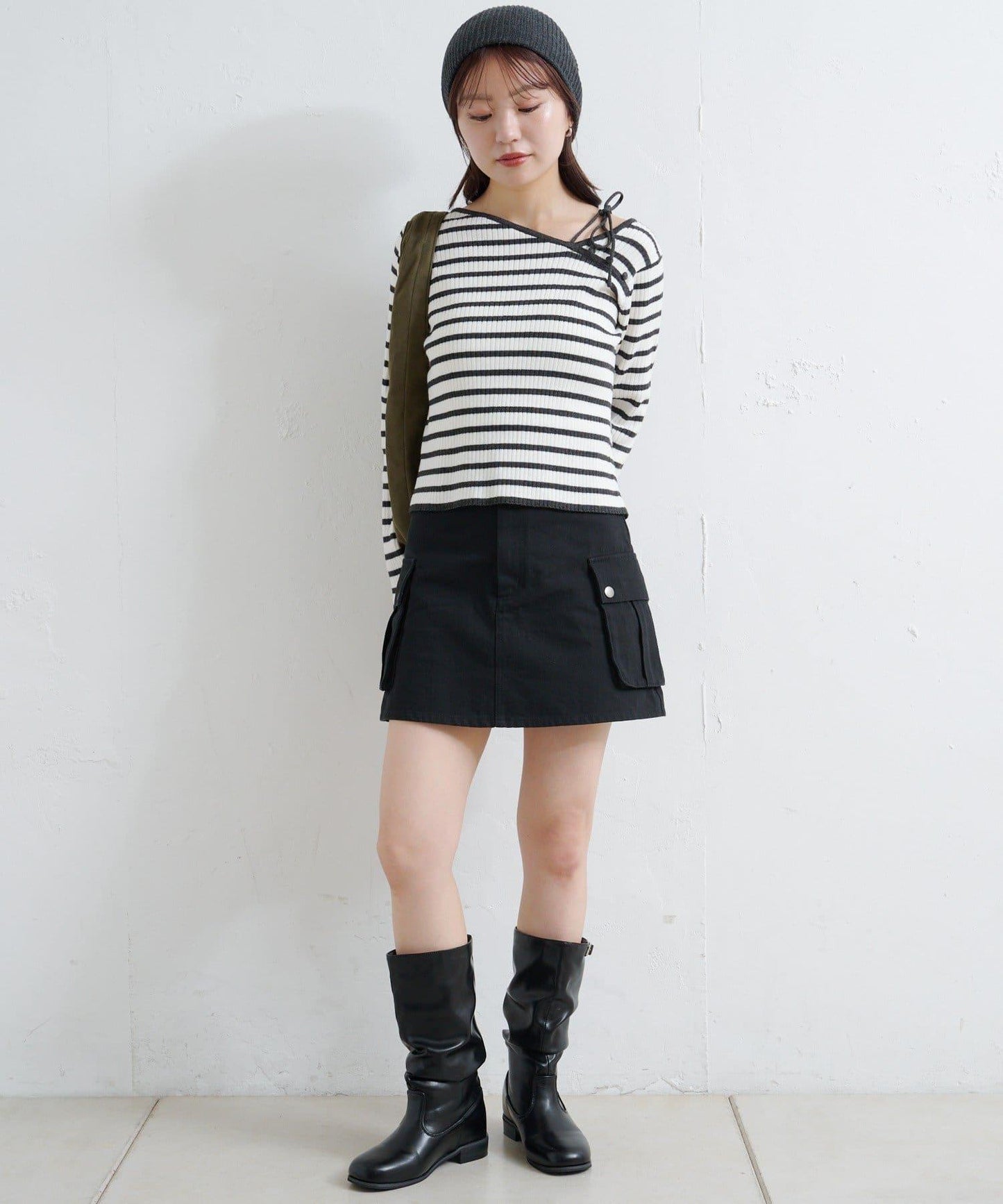 【/4色可選】設計感羅紋針織衫