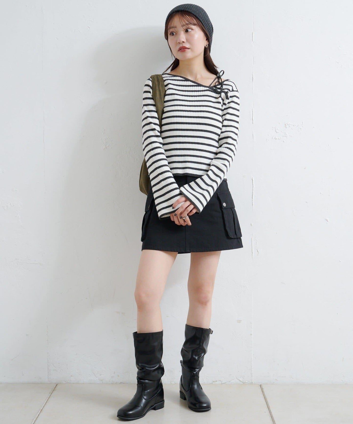 【/4色可選】設計感羅紋針織衫