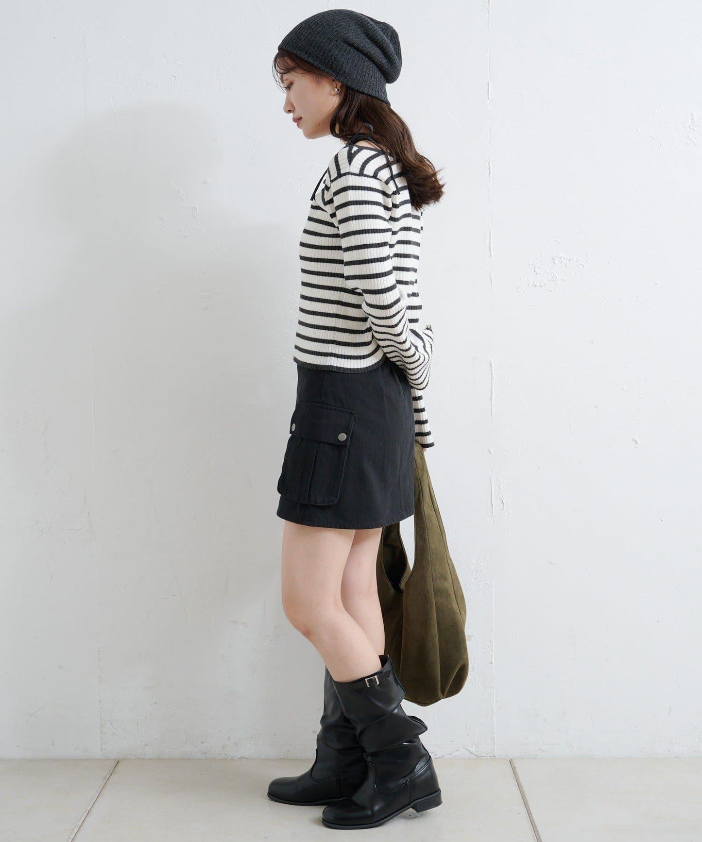 【/4色可選】設計感羅紋針織衫