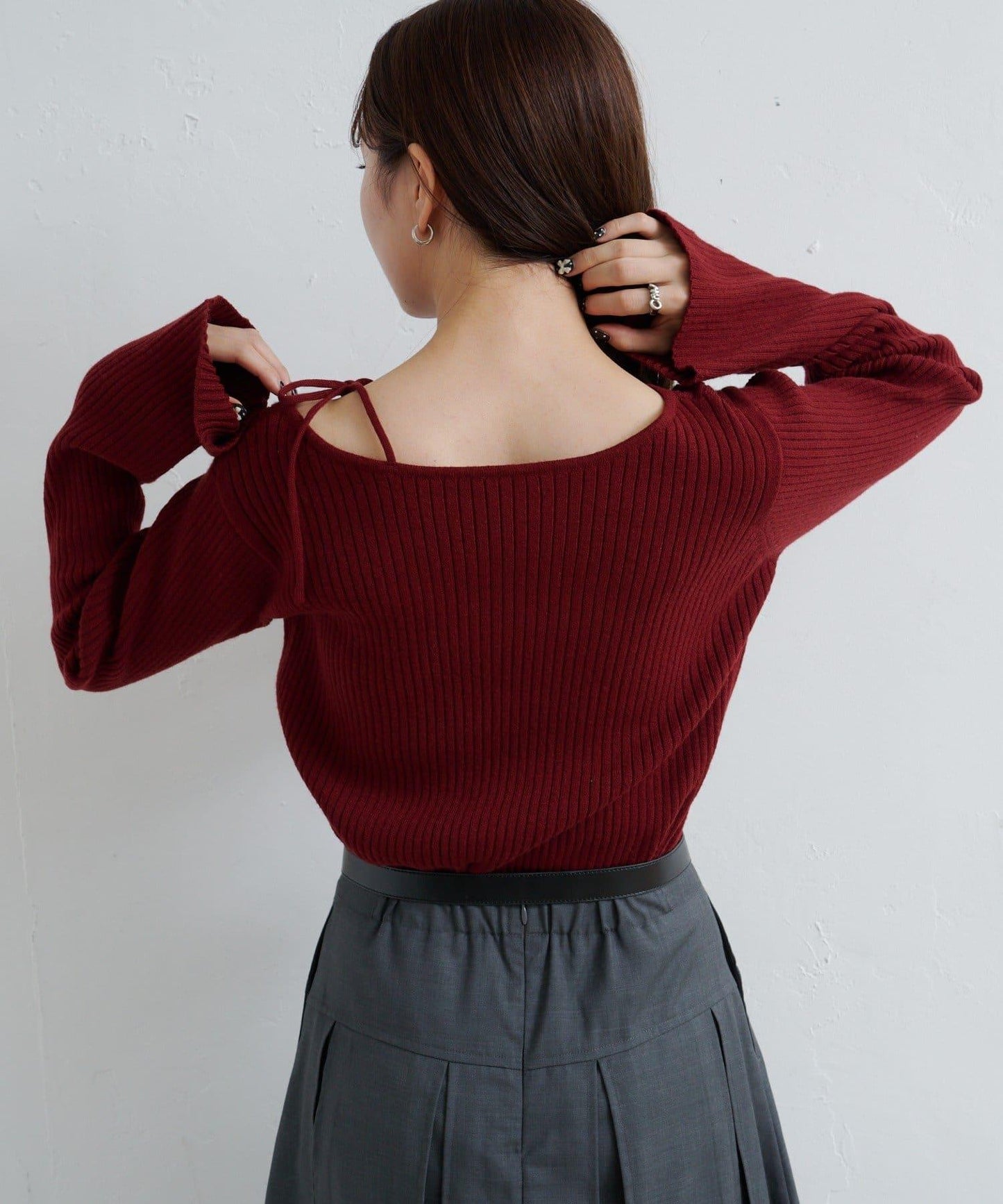 【/4色可選】設計感羅紋針織衫