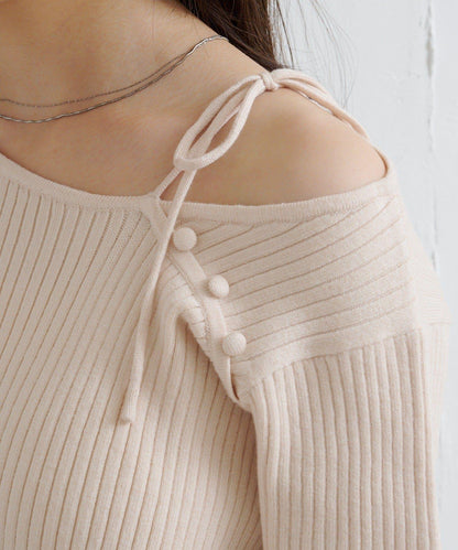 【/4色可選】設計感羅紋針織衫