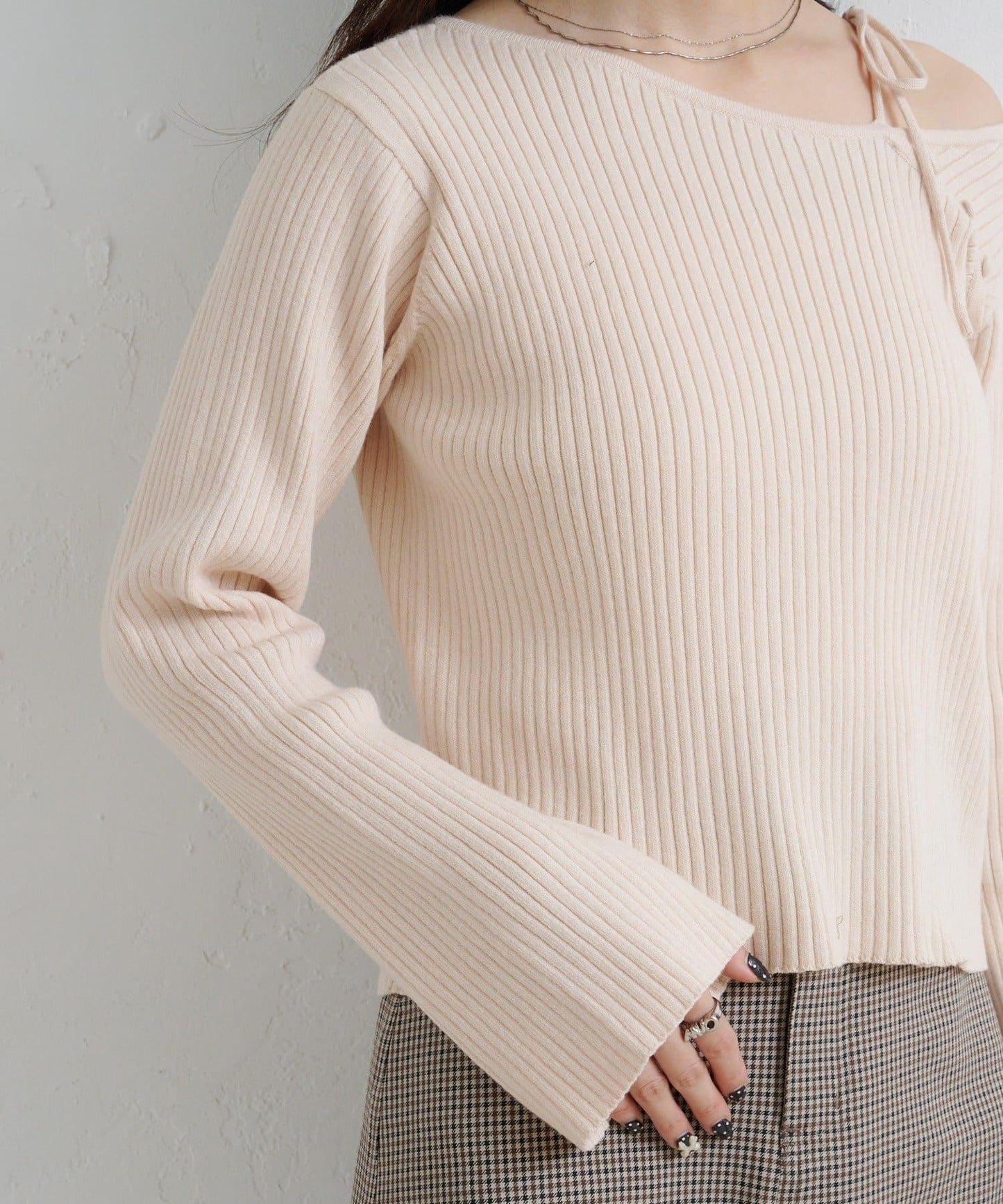 【/4色可選】設計感羅紋針織衫