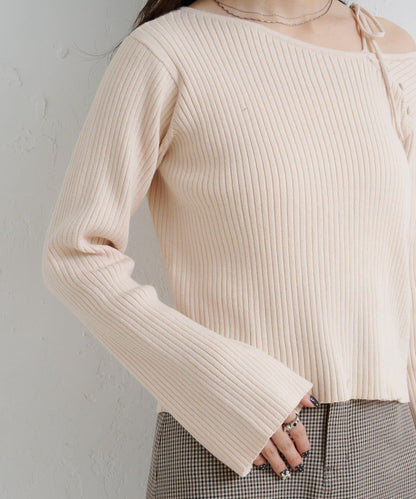 【/4色可選】設計感羅紋針織衫