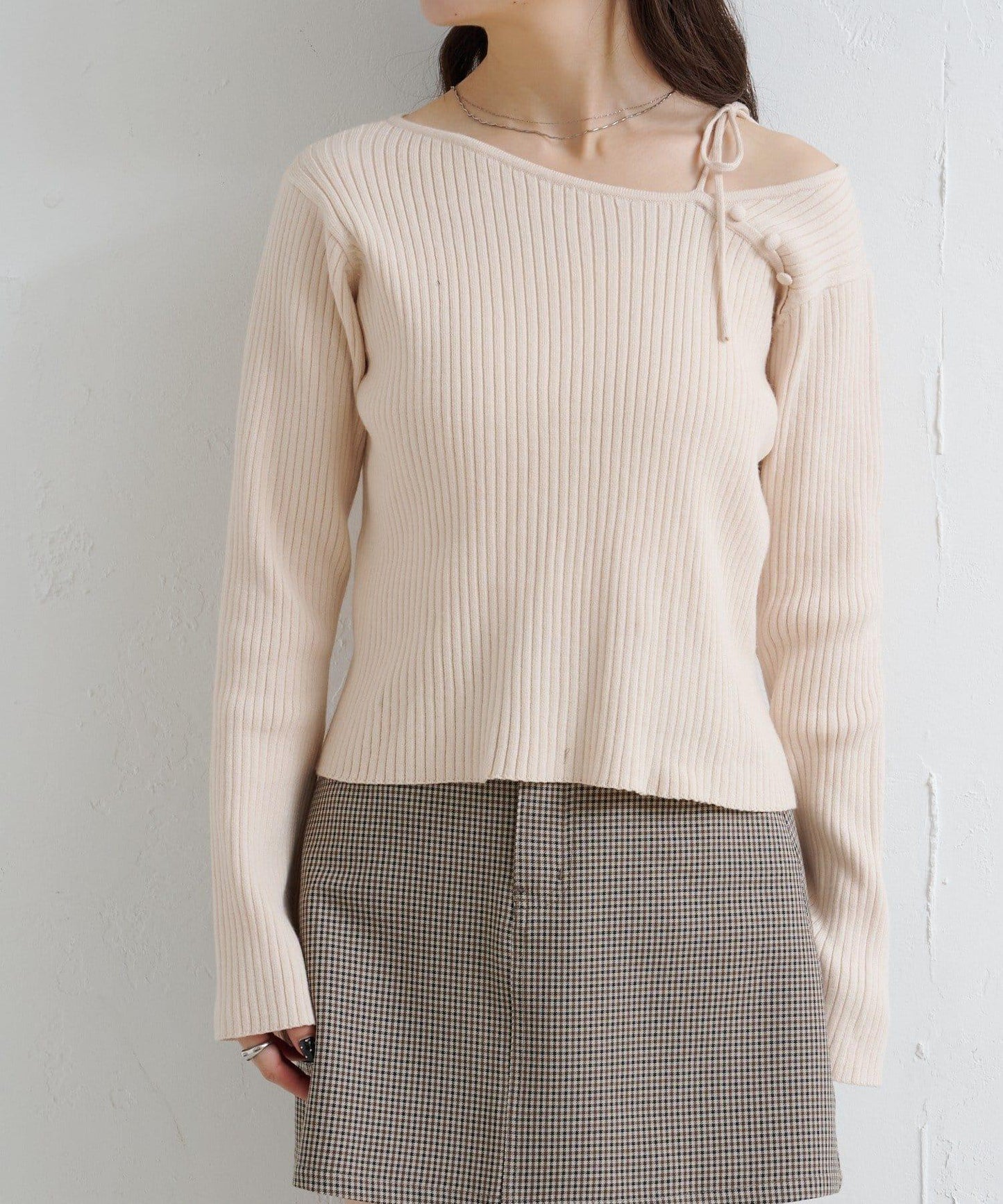 【/4色可選】設計感羅紋針織衫