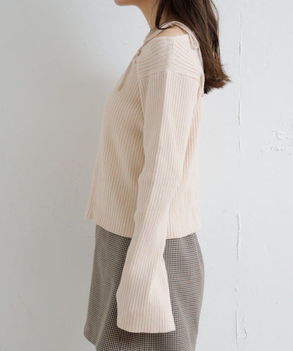 【/4色可選】設計感羅紋針織衫