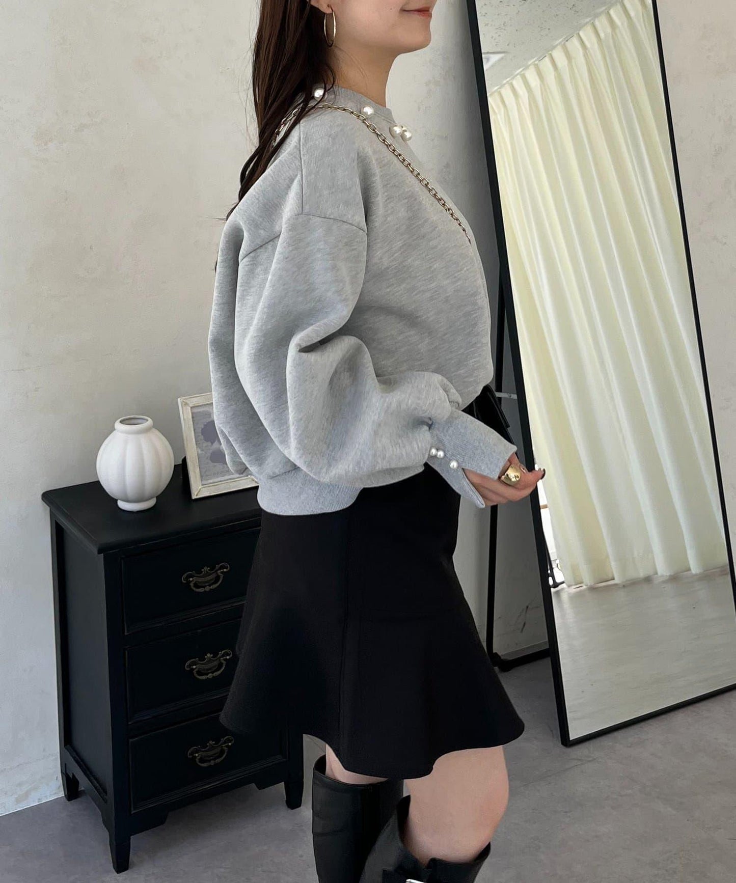 珍珠領衛衣