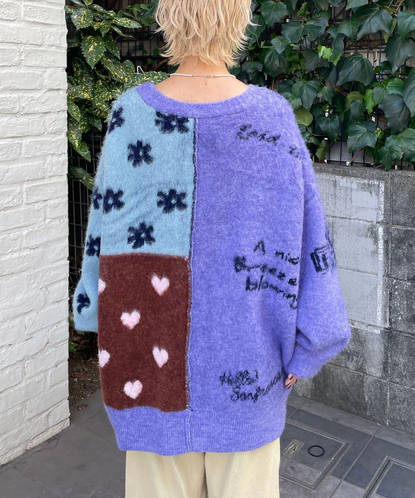 【HELLO.SANFRANCISCO/ハローサンフランシスコ】提花拼接愛心紐扣開衫