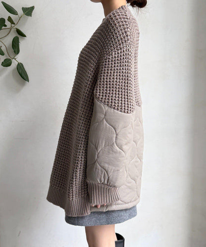 拼接絎縫針織衫