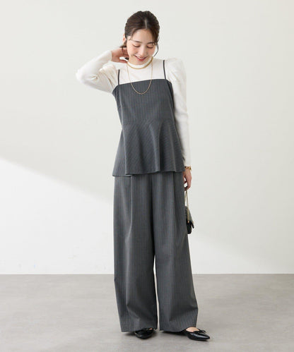 安哥拉觸感墊肩羅紋針織衫