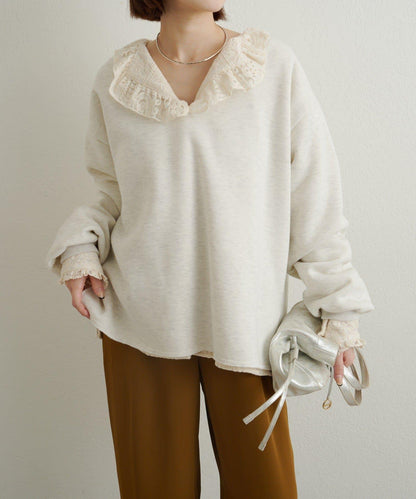 蕾絲荷葉邊襯衫